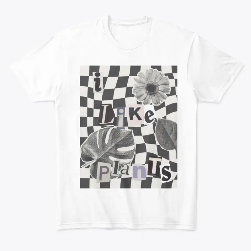 Newspaper "i like plants" white tee